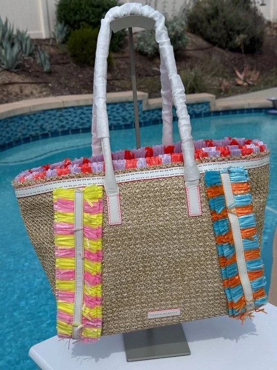 Sophia Webster Taya Raffia Multi-Colored Tote - Picture 1 of 16